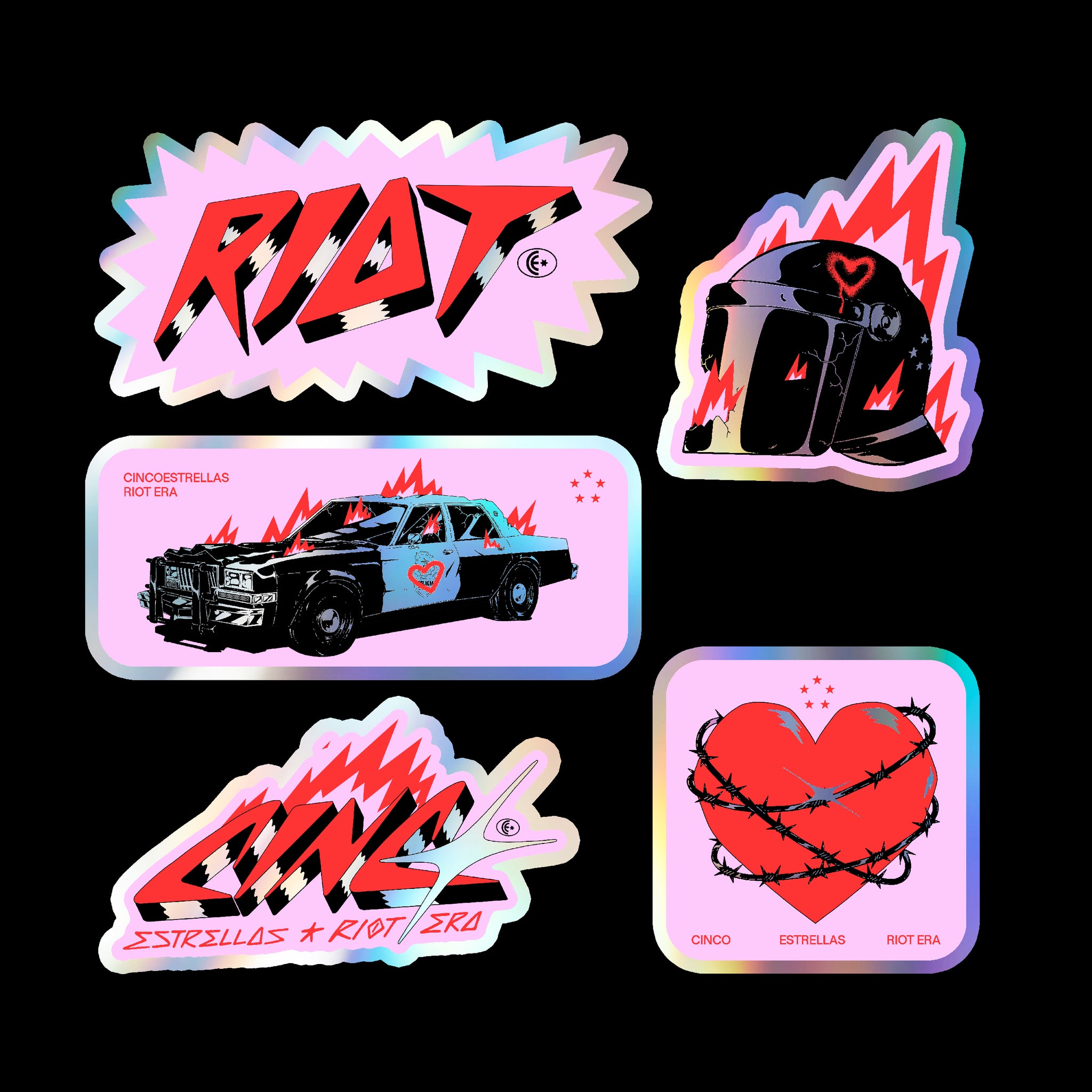 5ESTRELLAS RIOT ERA Stickers